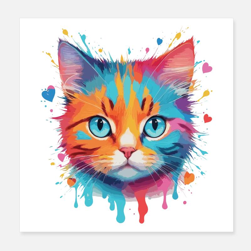 Chat mignon Poster 20 x 20 cm