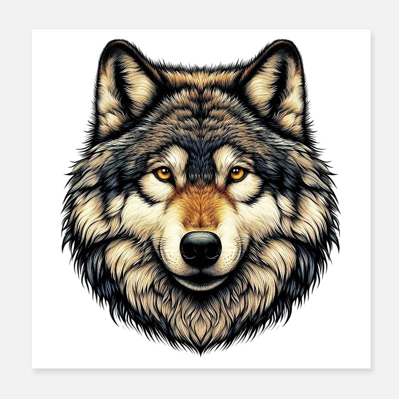 Wolf Poster 20x20 cm