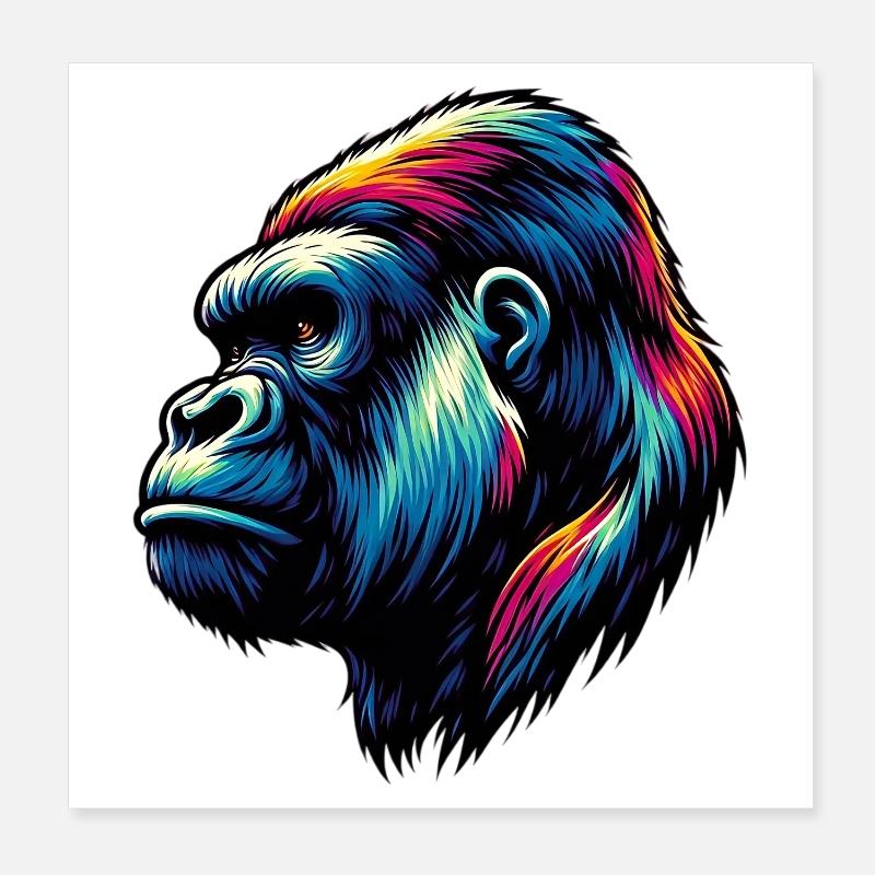 Gorilla Poster 20x20 cm