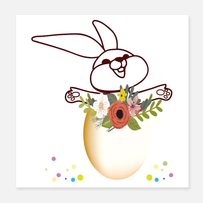 Lapin de Pâques Pâques Poster 20 x 20 cm