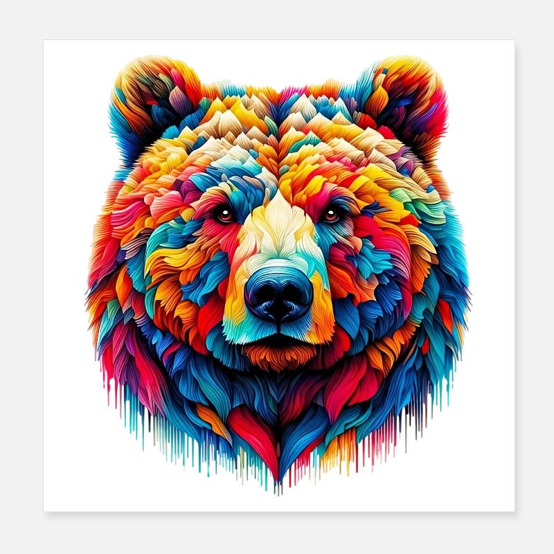 Bear Poster 8" x 8" (20x20 cm)