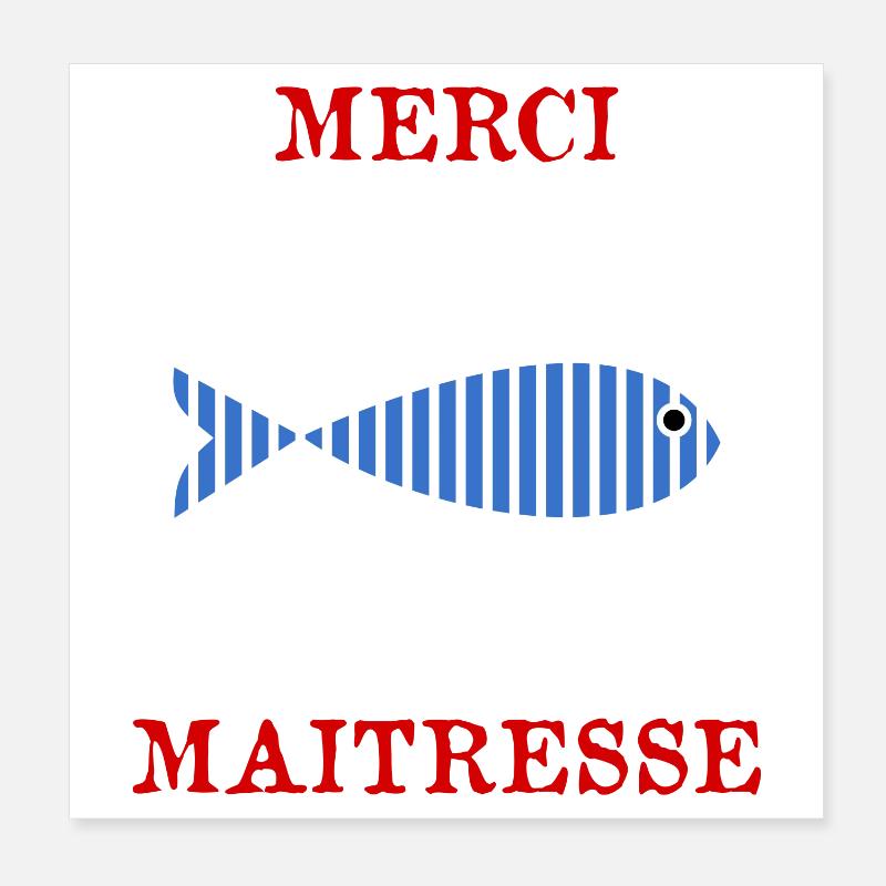 MERCI MAÎTRESSE Poster 20 x 20 cm