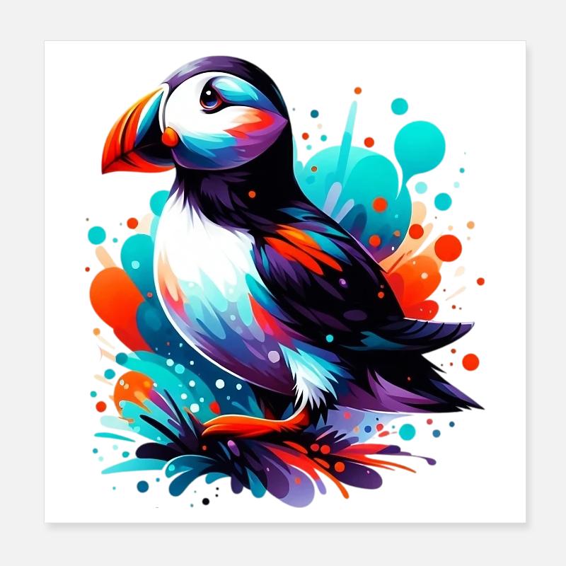 Macareux Poster 20 x 20 cm