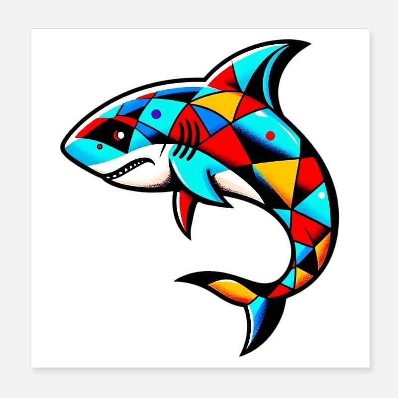 Requin arlequin Poster 20 x 20 cm