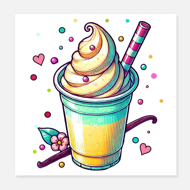 Séduisant Vanilla Dreams : Milkshake à la vanille Poster 20 x 20 cm