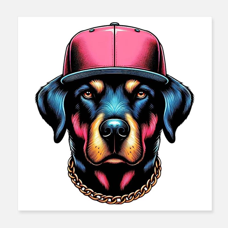 Chien Poster 20 x 20 cm