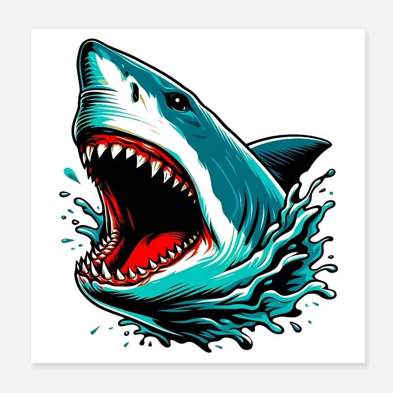 Requin Poster 20 x 20 cm