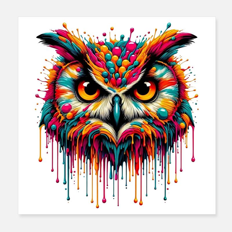 Hibou Poster 20 x 20 cm