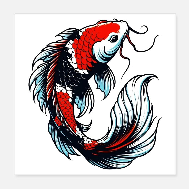 Koi-Karpfen Poster 20x20 cm