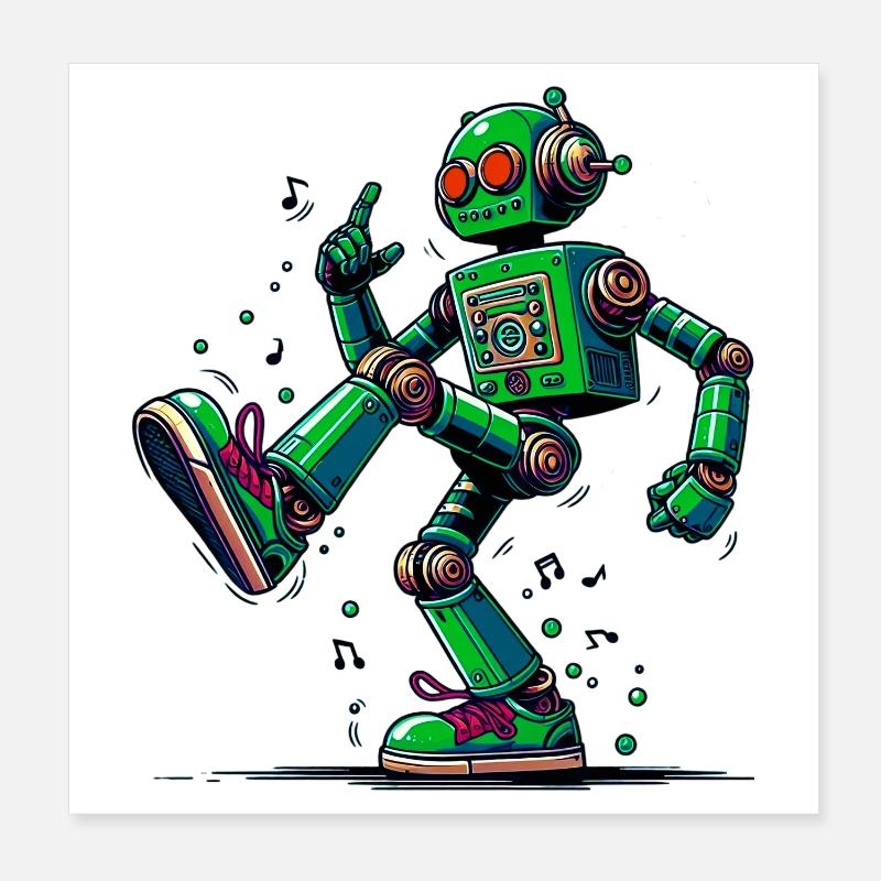 Danses de robots extraterrestres extraterrestres Poster 20 x 20 cm