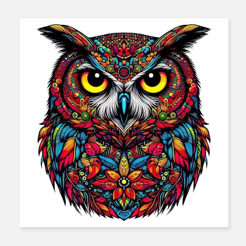 Hibou Poster 20 x 20 cm