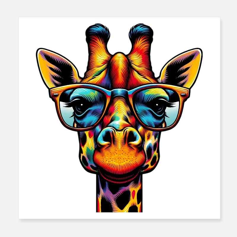 Giraffe Poster 20x20 cm