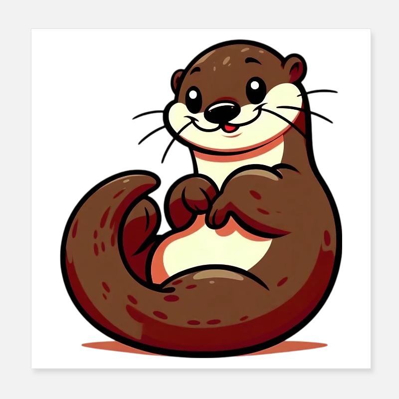 Otter Poster 8" x 8" (20x20 cm)