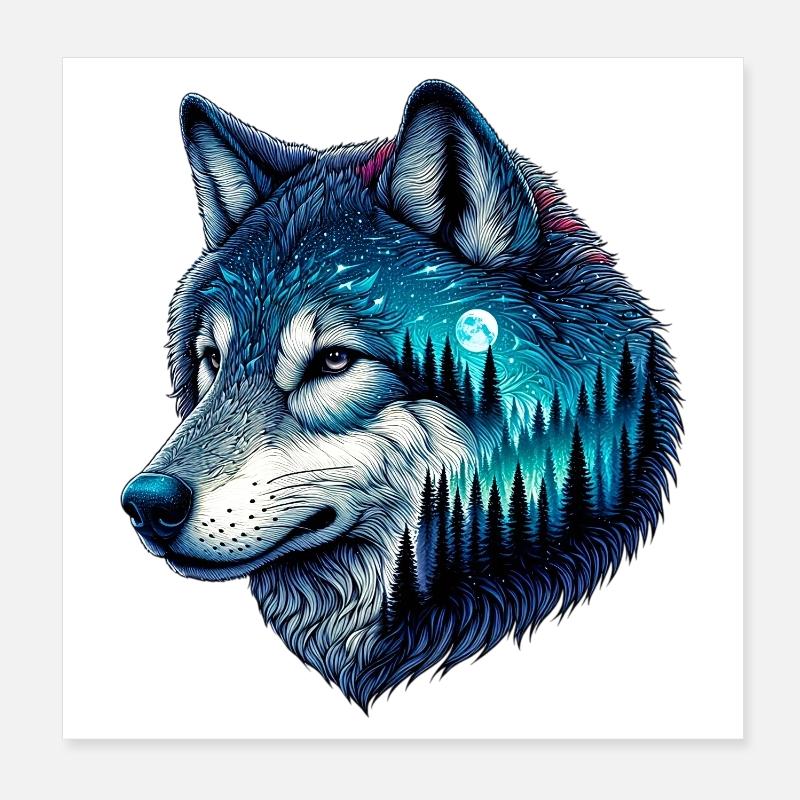 Loup Poster 20 x 20 cm