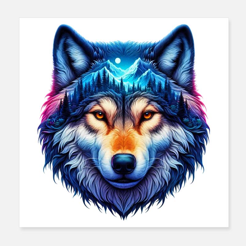 Wolf Poster 8" x 8" (20x20 cm)