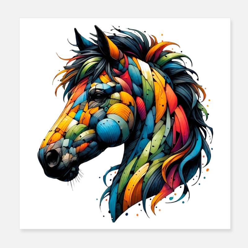 Pferd Poster 20x20 cm