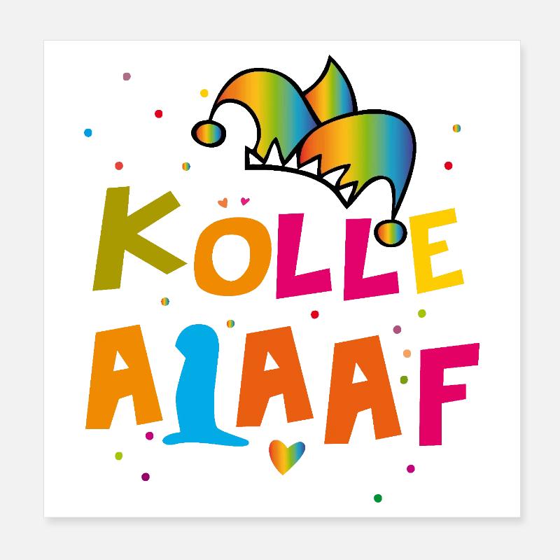 Carnaval de Kölle Alaaf Poster 20 x 20 cm