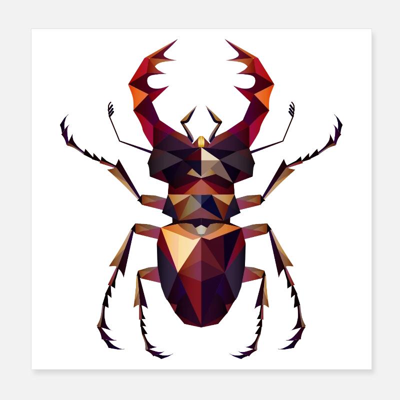impressive stag in modern style Poster 8" x 8" (20x20 cm)