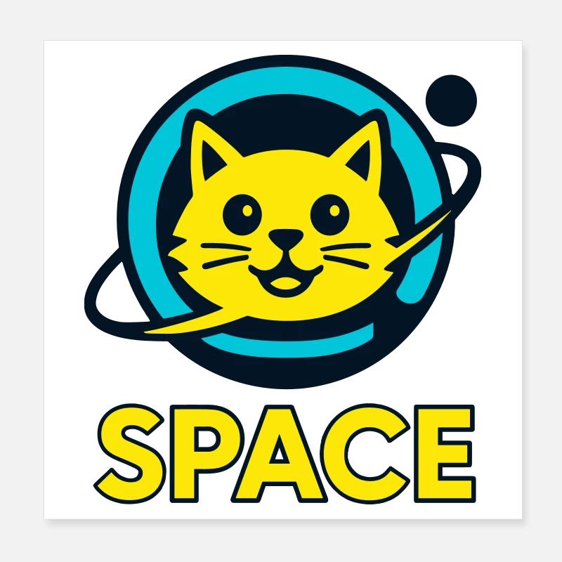 Space-Cat Poster 8" x 8" (20x20 cm)
