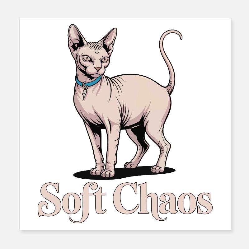 Soft Chaos Sphynx Katze Poster 20x20 cm