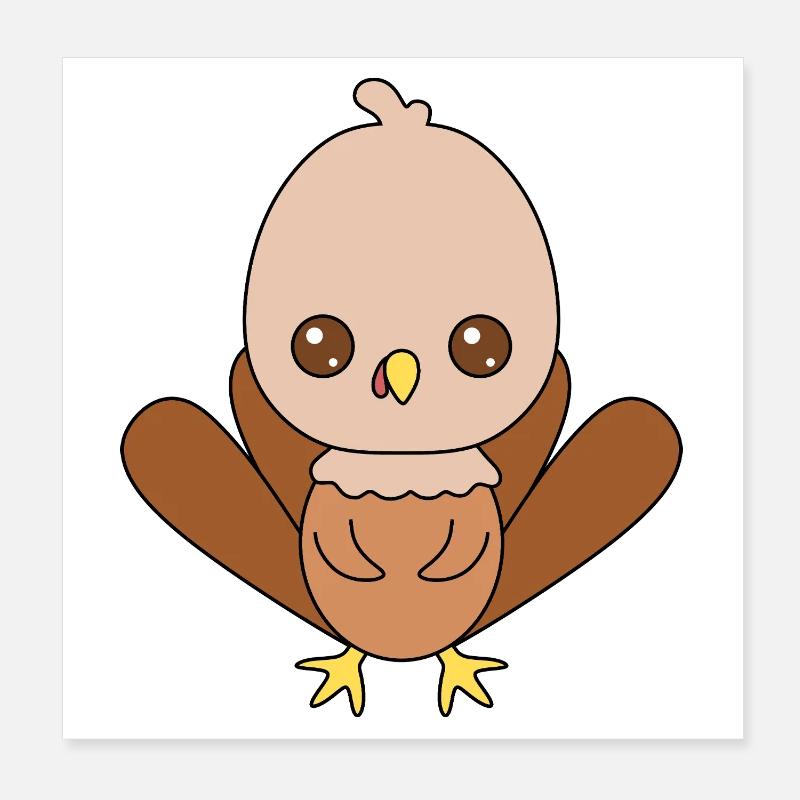 Conception de personnage de dinde mignonne Poster 20 x 20 cm
