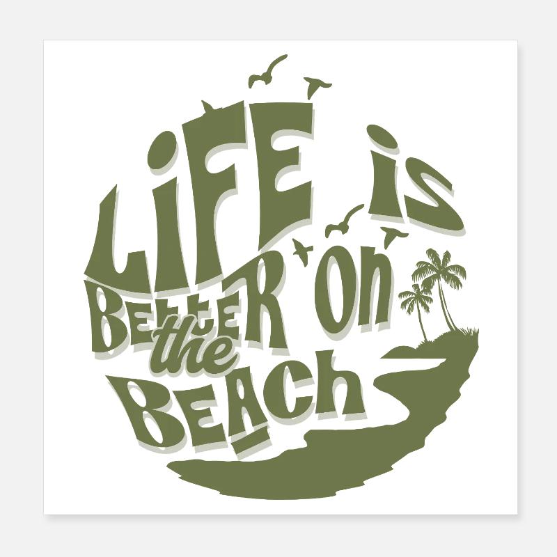 La vie sur la plage Poster 20 x 20 cm
