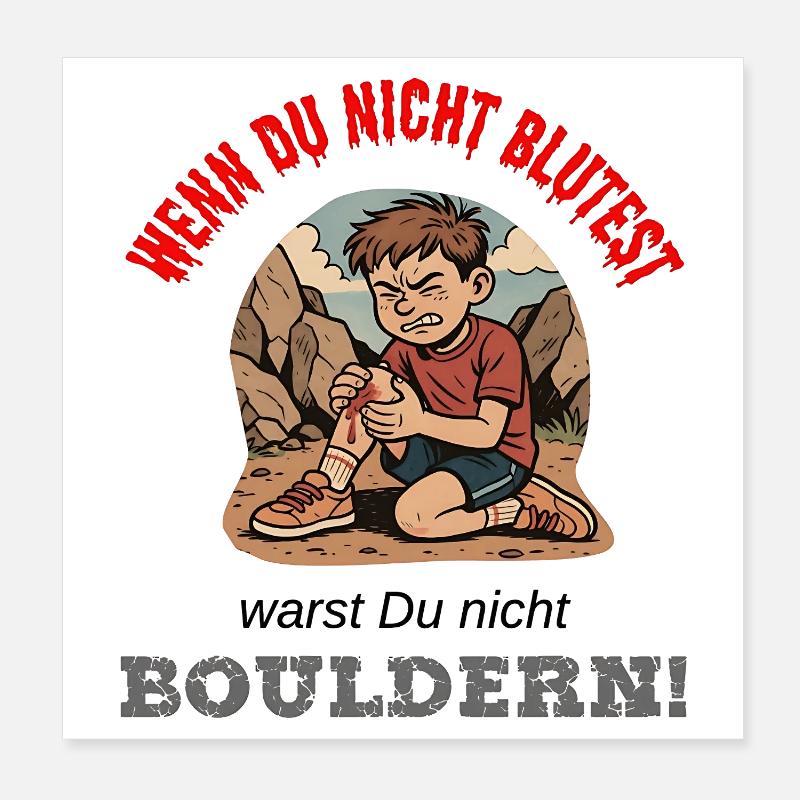Only bouldering with scratches is real bouldering Poster 8" x 8" (20x20 cm)