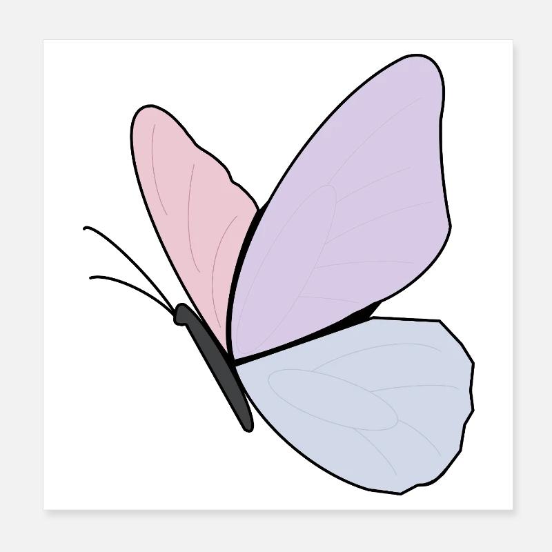 Conception de papillon pastel Poster 20 x 20 cm