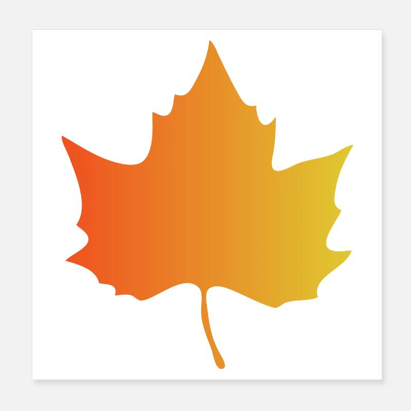 Automne Dégradé Feuille d’érable Poster 20 x 20 cm
