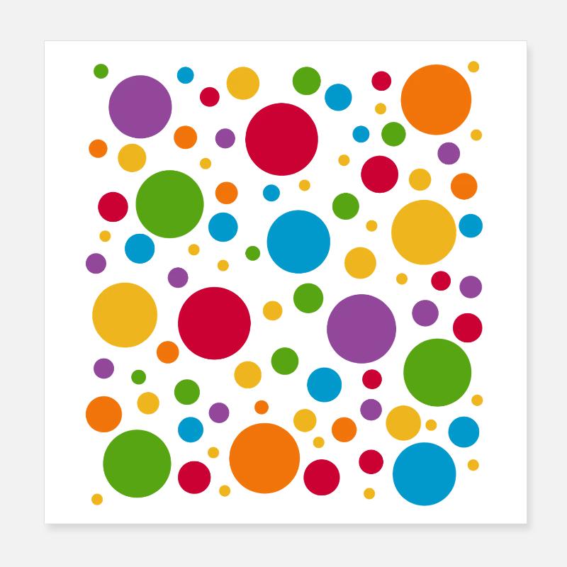 Spotty Color Dots Tee Poster 8" x 8" (20x20 cm)