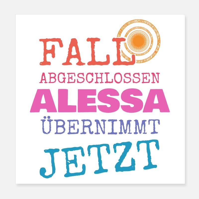 Alessa as a given name Poster 8" x 8" (20x20 cm)