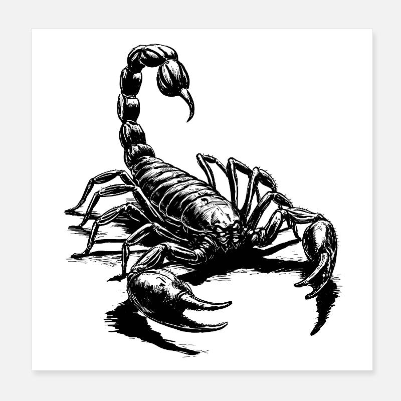 Skorpion schwarz Poster 20x20 cm