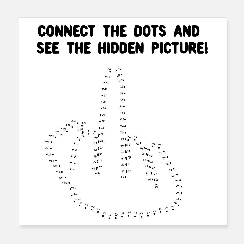 Verbinde die Punkte - Mittelfinger Poster 20x20 cm