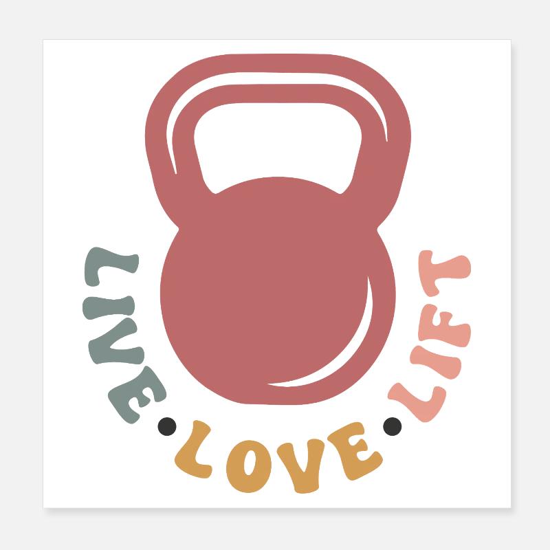 Kettlebell One Love Poster 8" x 8" (20x20 cm)