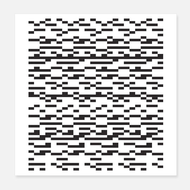 Noir Stripe pixellé Glitch Grid Poster 20 x 20 cm
