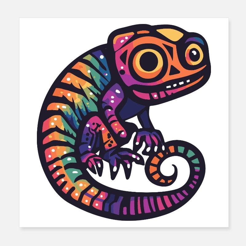 Caméléon Halloween Zombie Poster 20 x 20 cm