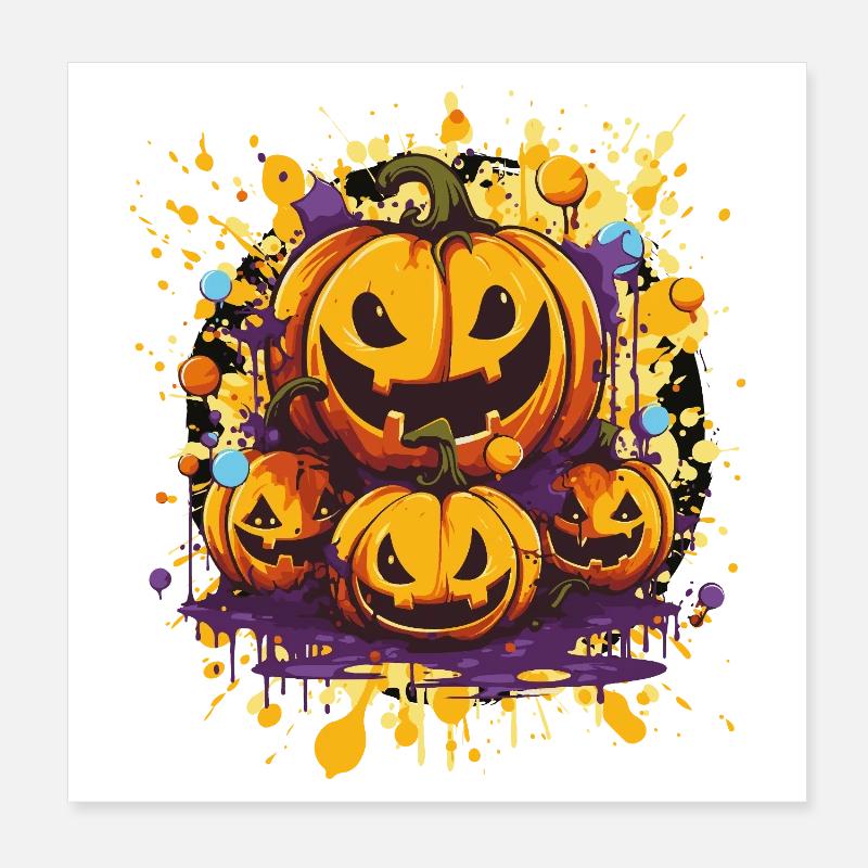 Impression d’art Halloween Pumpkin Trio Poster 20 x 20 cm