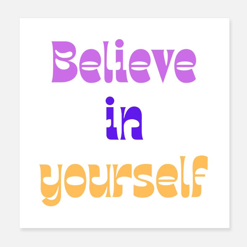 Believe in Yourself Retro Gradient Poster 20x20 cm