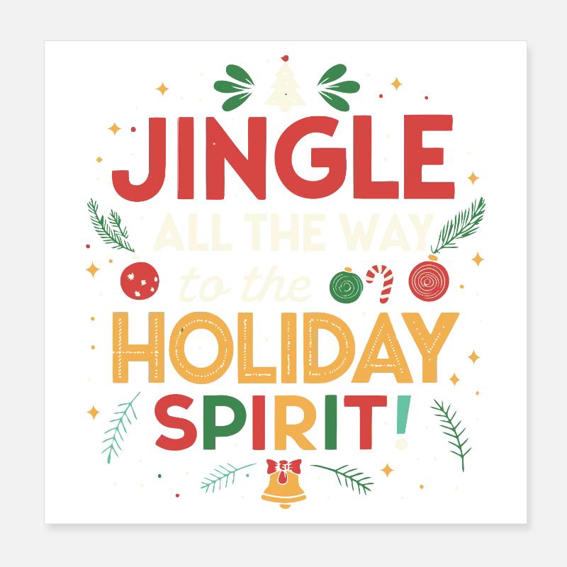 Jingle vers le chemin des fêtes Poster 20 x 20 cm
