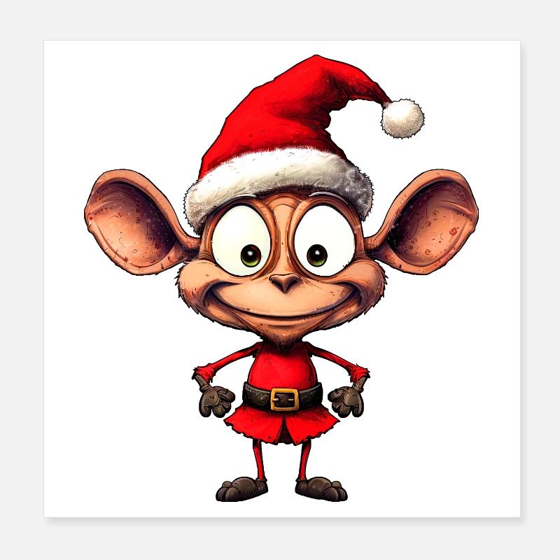 Fourmis de Noël Poster 20 x 20 cm