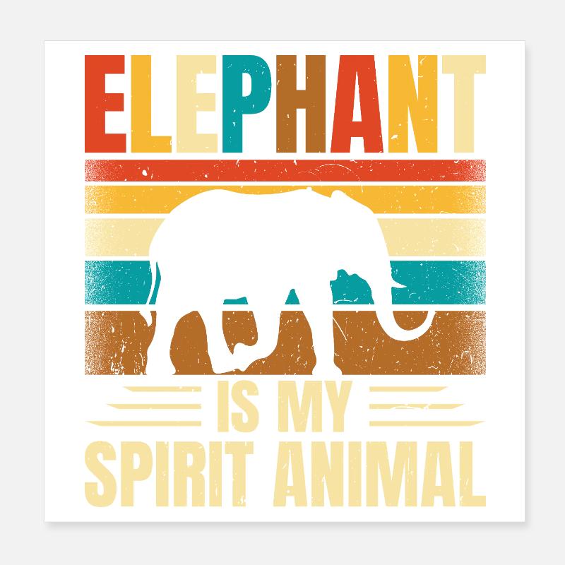 Éléphant Poster 20 x 20 cm