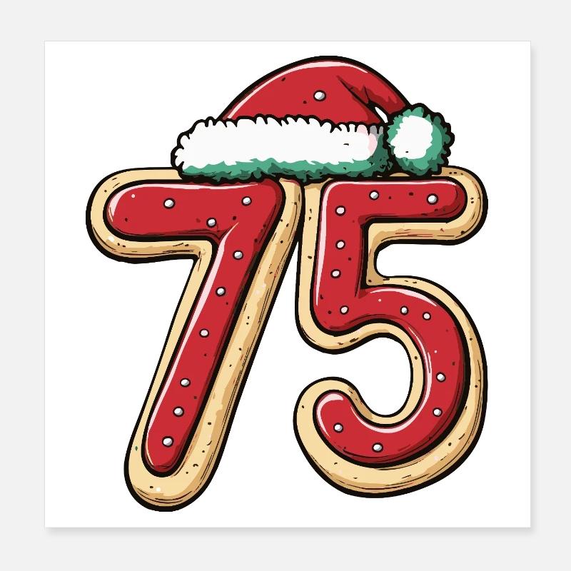 75 Numéro Biscuit Noël Poster 20 x 20 cm