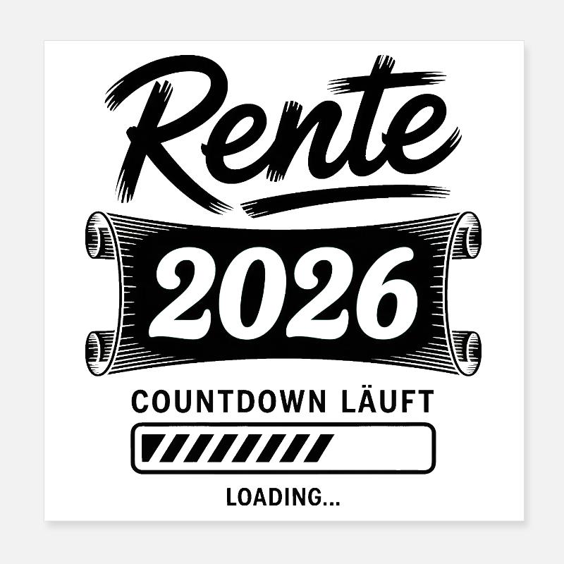 Rente 2026 Countdown Poster 20x20 cm