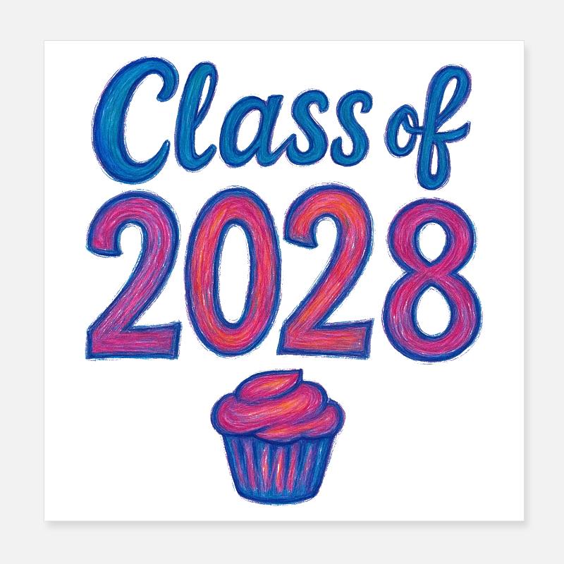 Gradient de la classe 2028 des cupcakes Poster 20 x 20 cm