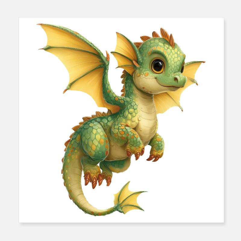 Dragon Poster 8" x 8" (20x20 cm)