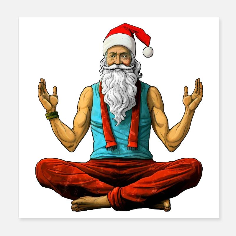 Méditation Yogi de Noël Poster 20 x 20 cm