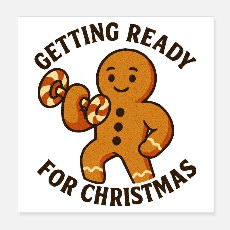 Lebkuchenheld Krafttraining fürs Fest Poster 20x20 cm