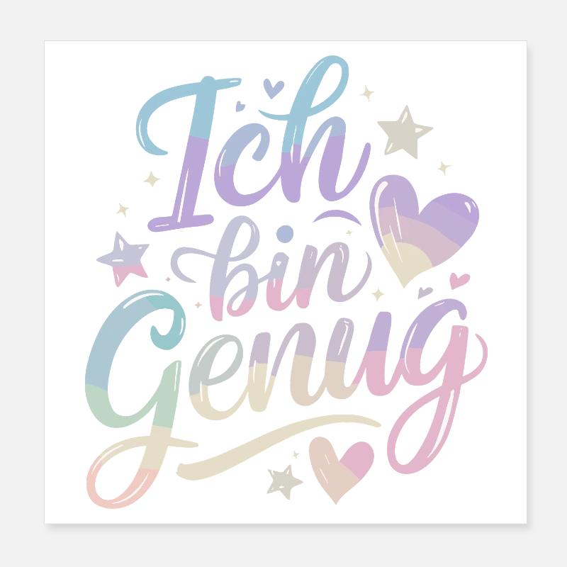 J’en suis assez Pastel Amour de soi Amour de soi Poster 20 x 20 cm