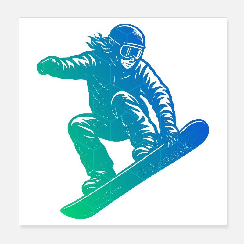 Déclaration directe sur le snowboard Poster 20 x 20 cm