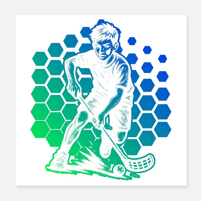 Conception compacte de floorball pour floorball Poster 20 x 20 cm